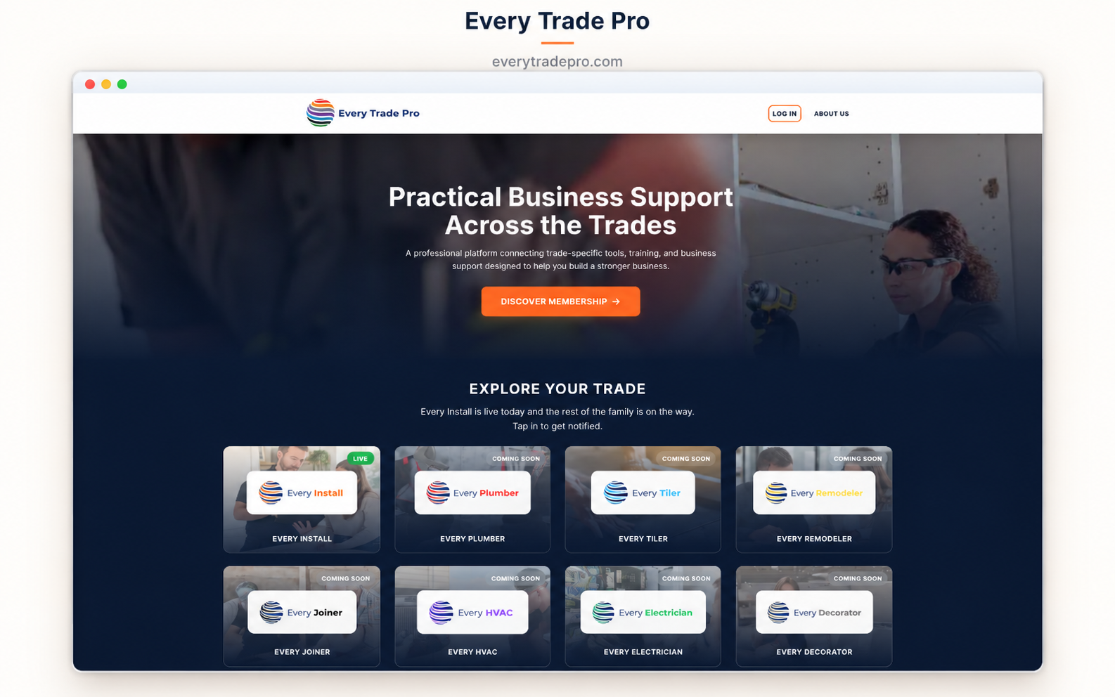 Every Trade Pro homepage and its family of trade platforms